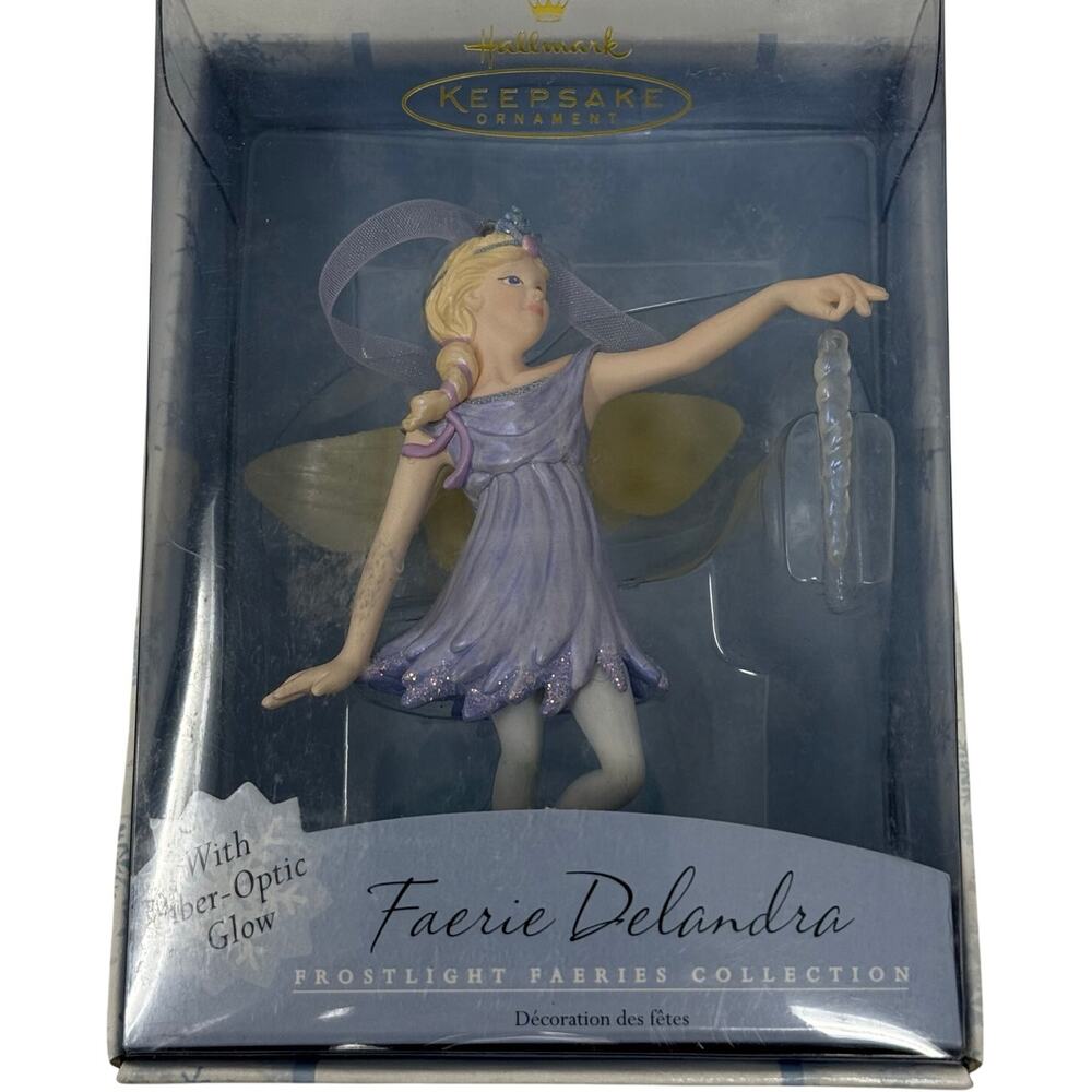 Vintage 2001 Hallmark Frostlight Faeries Delandra Ornament Fiber Optic Glow